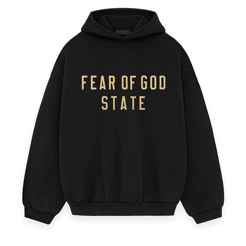 Black Fear of God Essentials Fleece Hoodie